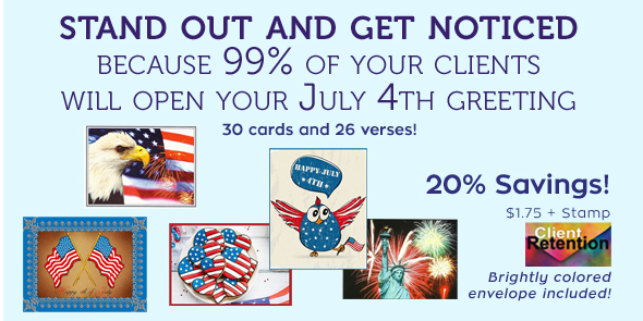 july 4 business greeting card
